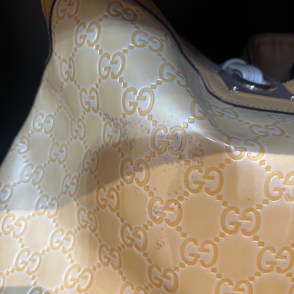 Gucci Yellow and White Patterned Shoulder Bag - Picture 5 of 9
